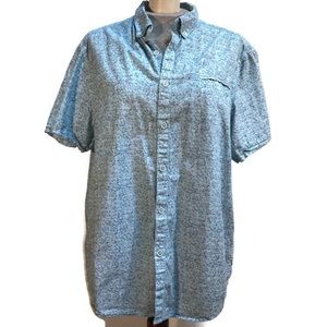 Denim & Flower button down shirt short sleeve Size Large Ricky Singh